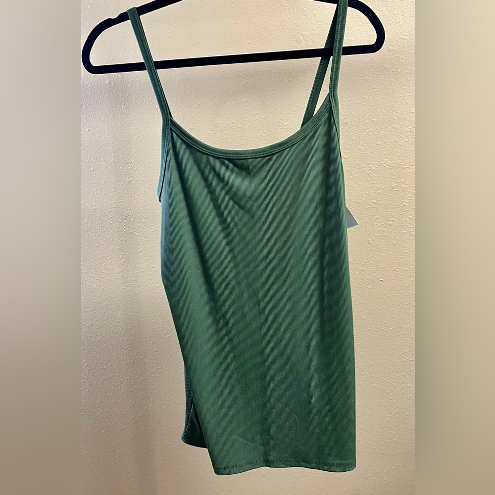 Dark Olive Plaid Flannel Shirt and Tank Top - Picture 6 of 7